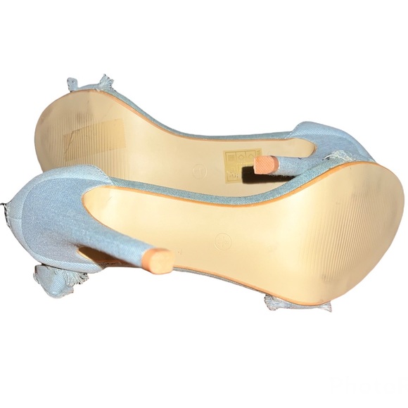 PrettyLittleThing Denim Open toe heels size 41 - Picture 3 of 5